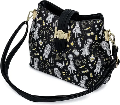 Vista 3 de Loungefly Harry Potter Magical Elements - Bolso cruzado estampado, Multi