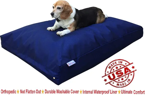 Vista 2 de Cama ortopédica para perro, con espuma viscoelástica, duradera, con forro interior impermeable y fuerte funda exterior, para mascotas pequeñas