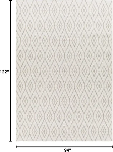 Vista 2 de Surya Eagean Global - Alfombra oriental para exteriores, 7 pies 10 pulgadas x 10 pies 2 pulgadas, color crema