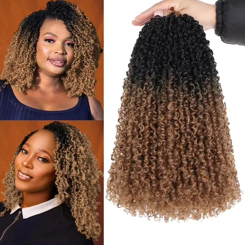 Vista 21 de Unionbeauty - Paquete de 8 trenzas de ganchillo Yanky Twist de 6 pulgadas, 8 paquetes, color negro natural, micro Passion Twist, extensiones