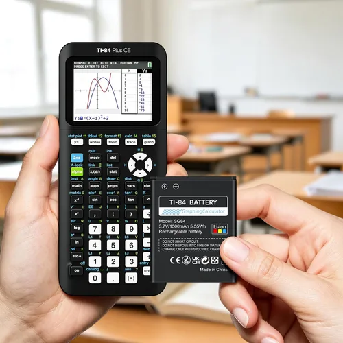 Vista 7 de Batería TI-84 Plus CE - Reemplazo de 3.7V 1500mAh para calculadora de Texas