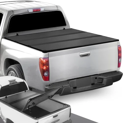 Vista 11 de DNA MOTORING Nueva actualización de cubierta tonneau para parte de atrás de camioneta, apertura con tres pliegues, compatible con Colorado/Canyon