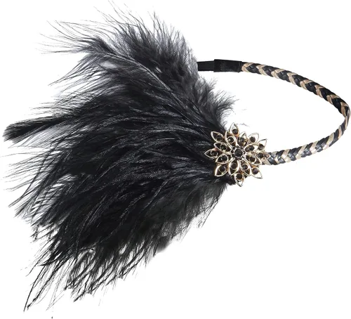 Vista 2 de ZeroShop Juego de accesorios Flapper de los años 20 para disfraces rugientes de los años 20