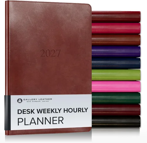 Vista 104 de Gallery Leather Planificador Semanal y Mensual Grande 2025-2026, Calendario Planificador y Cuaderno Elegantemente Encuadernado con Elegantes Bordes