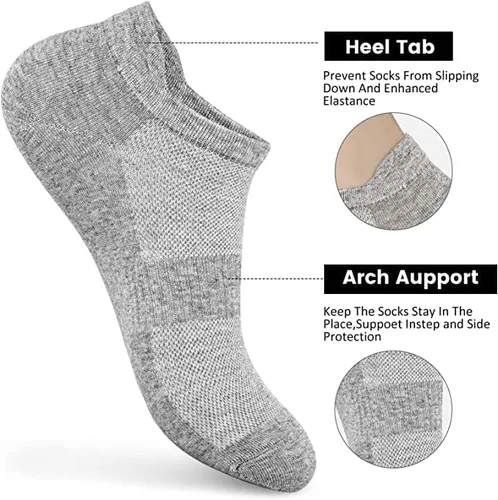 Vista 3 de brookhaus Women Low Cut No Show Running Socks 6 Pairs - Cushioned Arch Support, Moisture Wicking Athletic Ankle Socks