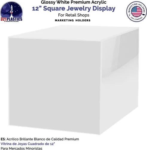 Vista 5 de Marketing Holders Soporte de pedestal blanco de 12 x 12 x 12 pulgadas, sin tapa, muestra de arreglo floral, soporte para plantas, cubo, elevador al