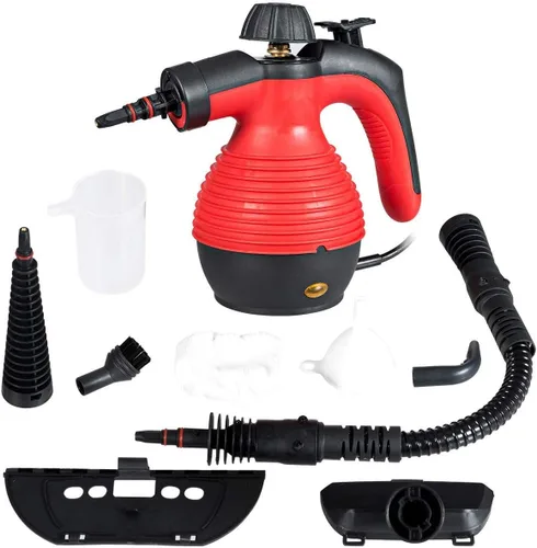 Vista 11 de GOFLAME Limpiador de vapor de mano de 1050 W, potente vapor, desinfectante, vaporizador, plancha de vapor, elimina manchas y grasa del baño, cocina