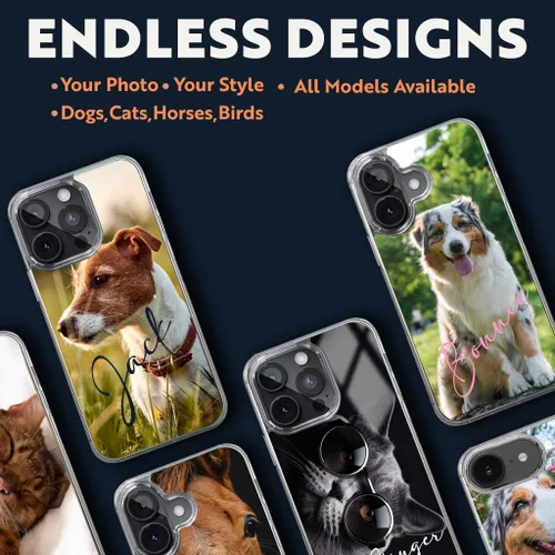Vista 6 de Funda personalizada para teléfono de mascotas para iPhone de Apple transparente
