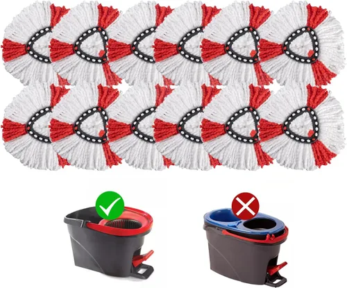 Vista 9 de Matthew Cleaning - Juego de 3 cabezales de repuesto de microfibra azul compatible con EasyWring Spin Mop Reemplazar la cabeza EasyWring de alta
