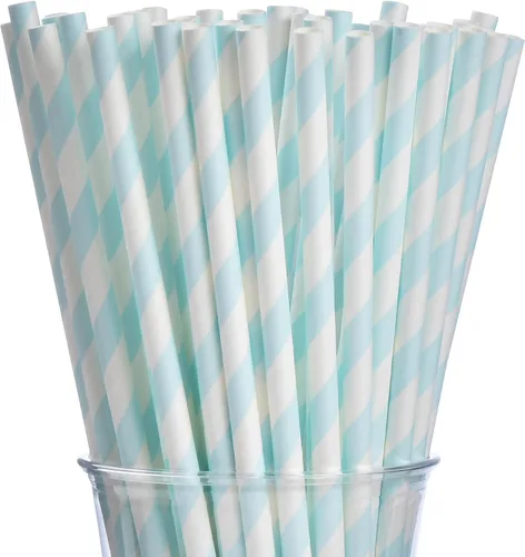 Vista 15 de ALINK - 100 pajitas de papel rayadas en blanco y negro, pajitas desechables biodegradables para Halloween, Navidad, cumpleaños, Año Nuevo