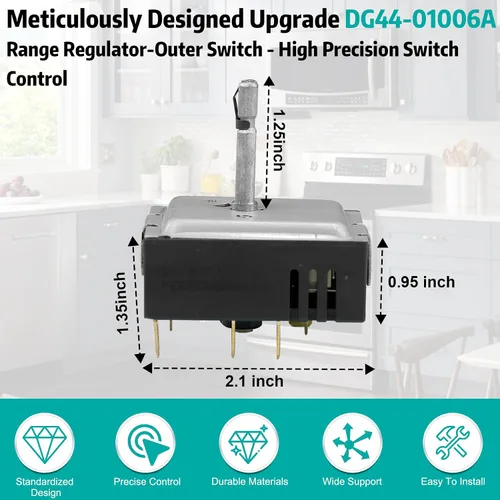 Vista 4 de Interruptor de Control de Actualización DG44-01006A Compatible con Samsung DG44-01006A Regulador de Estufa - Interruptor de Control Externo