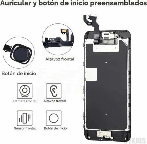 Vista 3 de para iPhone 6S Plus Reemplazo de pantalla de 5.5 pulgadas con botón de inicio, 6splus negro pantalla LCD digitalizador táctil 3D montaje completo