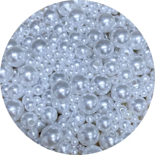 Vista 18 de Cuentas de perlas mixtas de 30 a 0.315 in, perlas redondas sueltas de satén, cuentas de plástico para hacer joyas, aretes, pulseras, collares