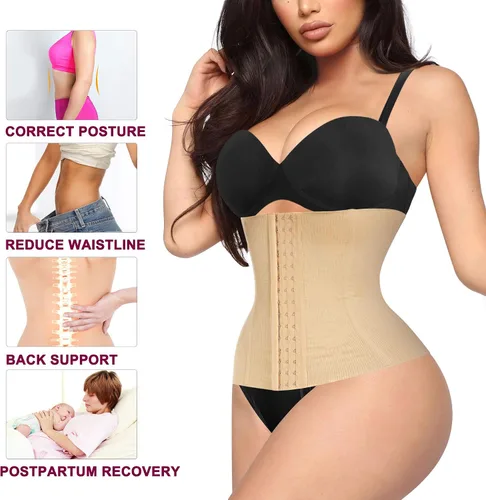 Vista 4 de REYEOGO Shapewear Cinchers cintura entrenador para mujeres control de barriga postparto recuperación cinturón sin costuras cuerpo Shaper corsés faja