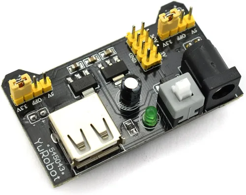 Vista 3 de HJ Garden Módulo de fuente de alimentación de componentes electrónicos surtido para Arduino, Raspberry Pi, STM32, UNO, MEGA2560 830P Breadboard +