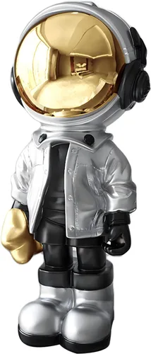 Vista 12 de Estatuas de astronauta Dosker, escultura de hombre espacial de poliresina, regalos de arte en azul claro, adorno de figura para decoración
