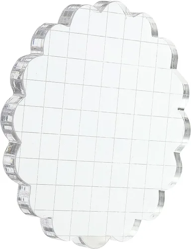 Vista 12 de PATIKIL Bloque de sello acrílico de 2 pulgadas, bloque de estampado transparente con líneas de cuadrícula, bloques de montaje decorativos redondos