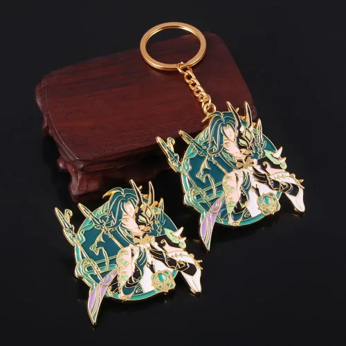 Vista 6 de SONGCHANGJEWELRY Genshin-I HuTao Cosplay Keychains Anime Figure Chain Gifts for Boys Girls on Birthday