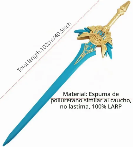 Vista 2 de Espadas de cosplay de 40 pulgadas para Halloween, lápida de lobo, espada de hoja de cielo, espada Qing, regalo de cumpleaños (hoja de cielo)