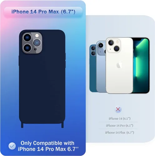 Vista 228 de Funda compatible con iPhone 8 Plus, iPhone 7 Plus/6 Plus/6S Plus con cordón, funda cruzada para iPhone con correa ajustable de silicona para iPhone