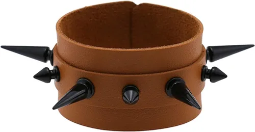 Vista 5 de Punk Rock Black Spike Pulseras Rivet Pulsera de cuero PU para mujeres y hombres