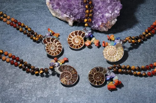Vista 2 de PESOENTH 7 piedras de chakra, amatista, 108 cuentas de mala, pulsera para mujeres y hombres, piedras preciosas de cristal curativo, yoga