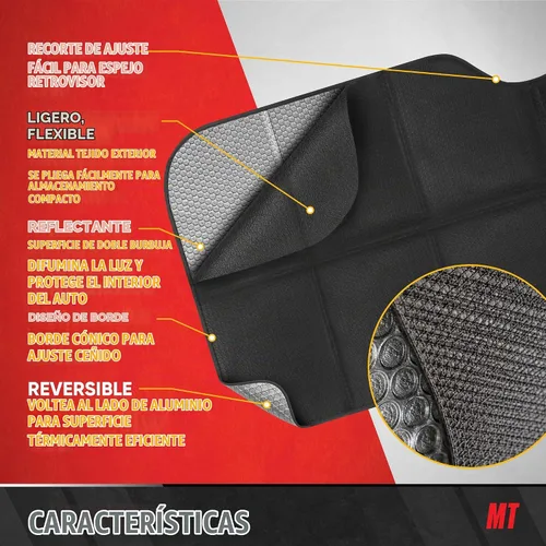 Vista 6 de MotorTrend - Parasol para parabrisas de acordeón para automóviles, diseño plegable compacto, ajuste semiuniversal para camiones y SUV, parasol