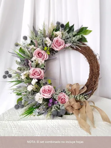 Vista 5 de FACINOC Juego de ramos de flores artificiales de rosas artificiales para bricolaje, decoración de despedida de soltera, arreglos florales falsos