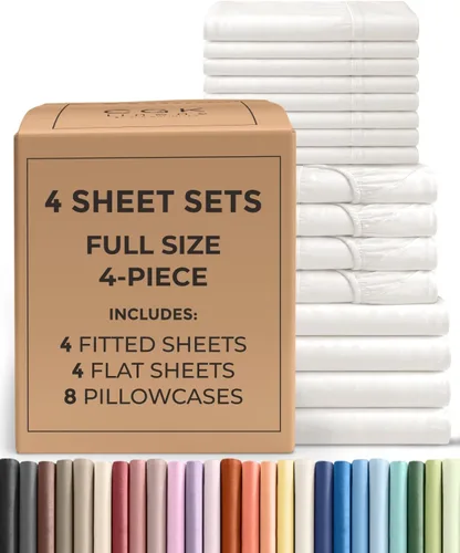 Vista 294 de Pack of 2, Twin Size 3 Piece Sheet Set - Breathable & Cooling - White