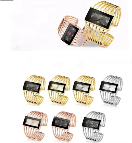 Vista 7 de Relojes de pulsera de moda para mujer, reloj de pulsera analógico de cuarzo con esfera rectangular de lujo, regalos para mujer