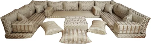 Vista 10 de arabicsofa Sofá de Asiento de Piso Tradicional Árabe – Cojines de Piso de Estilo Marroquí Hechos a Mano para Habitación de Huéspedes