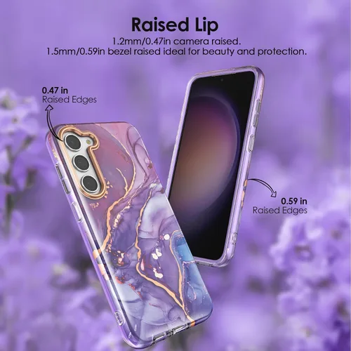 Vista 4 de Funda compatible con Samsung Galaxy S23, diseño delgado y elegante para mujer, protección de 360 grados