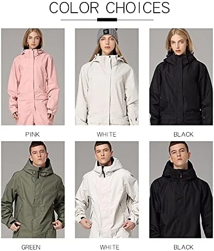 Vista 8 de RIUIYELE One Pieces Ski Suits Jumpsuits Couple SKi Suit Coveralls Winter Outdoor Waterproof Snowsuits for Snow Sports