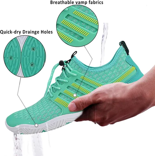 Vista 3 de Zapatos de agua para hombre y mujer, secado rápido, calcetines acuáticos, zapatos de buceo para playa, natación, surf, piscina, yoga, viajes, al