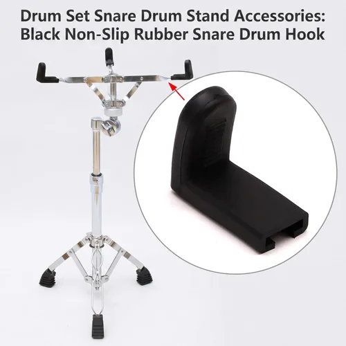 Vista 4 de Drum Stand Cap, 3 Pack Rubber Drum Stand Rubber Feet, Shock-absorbing Non Slip Slip Replacement Parts For Pad Stands & Snare Accessories, Black