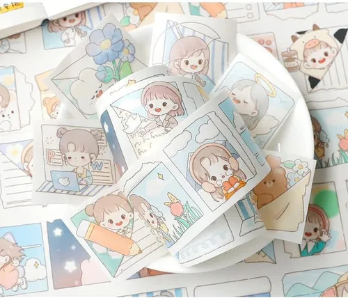 Vista 5 de Juego de cintas kawaii washi, lindas calcomanías decorativas de estilo japonés para diario, álbumes de recortes, manualidades para niños