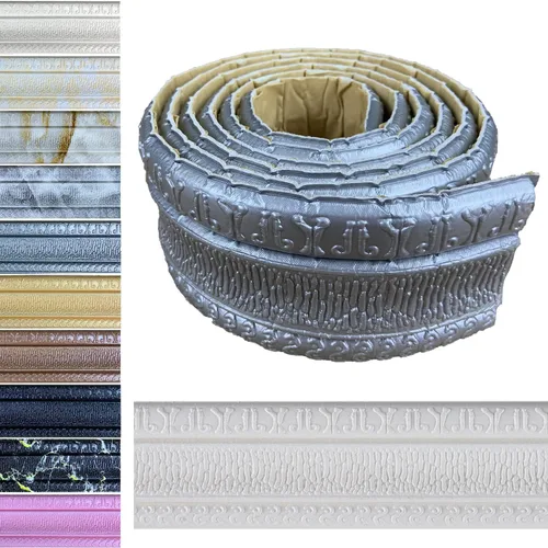 Vista 12 de Yutianli Moldura de Corona Despegar y Pegar Borde de Papel Tapiz Base de Pared Flexible Moldura Adhesiva Zócalo de Vinilo Autoadhesivo Moldura