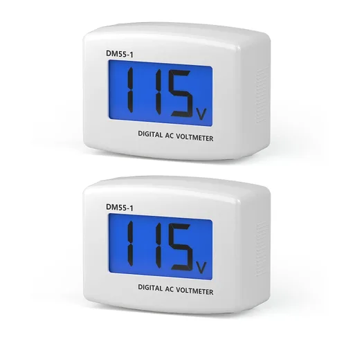 Vista 10 de DROK Probador de voltaje eléctrico AC 80-300V, pantalla LCD de enchufe plano, voltímetro de salida eléctrica, medidor de voltaje digital