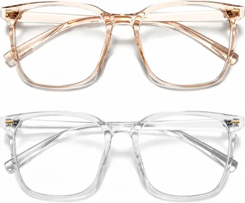 Vista 17 de Gafas cuadradas de gran tamaño con bloqueo de luz azul para mujeres y hombres, antifatiga para monitor de computadora, reducen la fatiga ocular