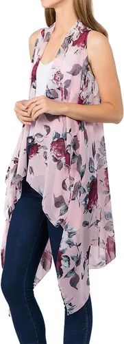 Vista 9 de Scarfand's - Chaleco de cárdigan largo para mujer, ligero, sin mangas, con parte delantera abierta