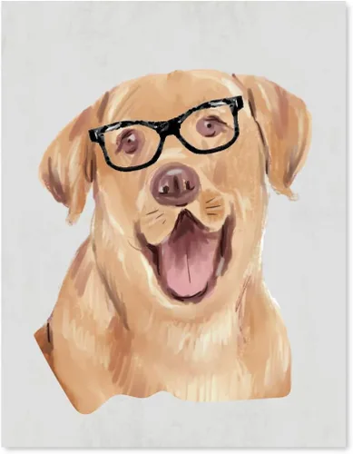 Vista 53 de Andaz Press Póster impreso para pared de perro, 8.5 x 11 pulgadas, Bulldog inglés con gafas negras, 1 paquete, regalo de cumpleaños de Navidad, sin