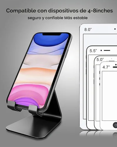 Vista 4 de CreaDream Soporte para Teléfono Celular, Base, Soporte, Soporte de Escritorio de Aluminio Compatible con Switch, Todos los Teléfonos Inteligentes