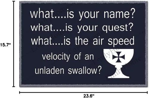 Vista 2 de What.is Your Name What.is Your Quest What.is The air Speed Speed Speed of an Unloaden Swallow Mat antideslizante Rubber 23.6 x15.7 Inch-Emilyhome