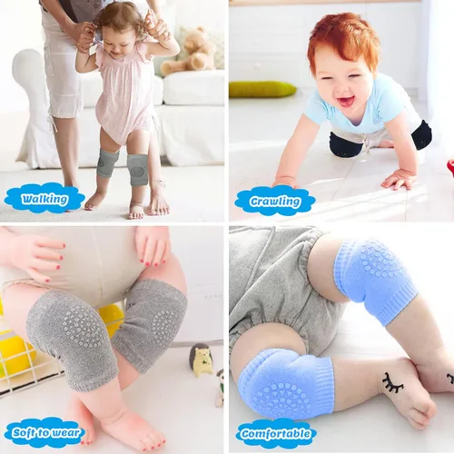 Vista 6 de Almohadillas antideslizantes para gatear para bebés, protegen la rodilla del bebé para gatear