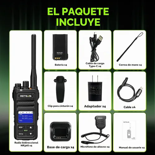 Vista 8 de Retevis NR30S Radio de 2 vías de largo alcance, reducción de ruido