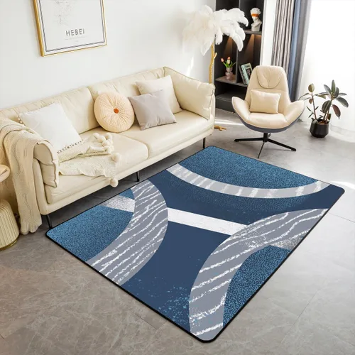 Vista 29 de Alfombra de área en espiral colorida de 3 x 5 pies, abstracta y moderna geométrica, decoración de remolinos, antideslizante, para hombres, mujeres