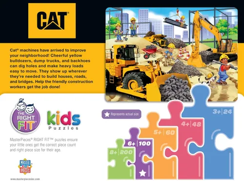 Vista 3 de MasterPieces Caterpillar - Building Time - Rompecabezas de 100 piezas