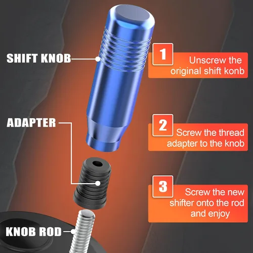 Vista 2 de aikeec Gear Shifter Knobs with Adapter Compatible with Logitech G27 G29 G920 G923 Driving Force Stick Sim Racing Game Aluminum Shift Knob Gear