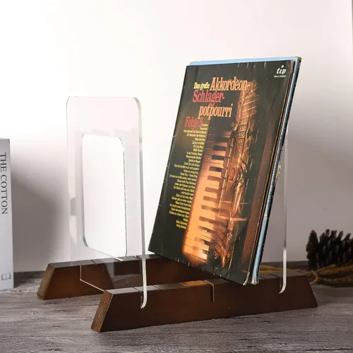 Vista 6 de BADALU Soporte de almacenamiento de discos de vinilo extraíble con diseño de ranura profunda antideslizante, almacena y sostiene hasta 60 álbumes