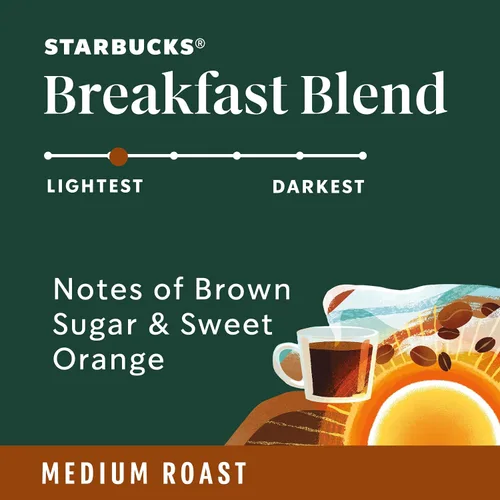 Vista 4 de Starbucks Café Molido, Tueste Medio, Café Caliente o Helado, Mezcla de Desayuno, 18 oz